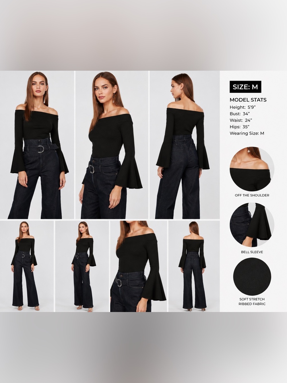 Express Off-Shoulder Top | Bell 3/4 Sleeves | Gently Used